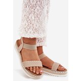 Boto Ladies Sandals With Braiding On Decorated Platform Beige Velara | shoptok.hr