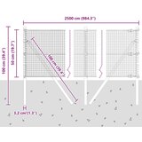 vidaXL Skupina Ograjnih Stebrov z Panele Skupina 2 Pocinkano jeklo | Shoptok.si