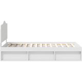  Konstrukcija postelje Bela 75 x 190 cm Masivno borovo les, (5000102294) | Shoptok.si