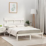  Okvir za krevet od masivnog drva bijeli 180 x 200 cm veliki | shoptok.hr