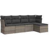  The Living Store Vrtna sedežna garnitura 5-delna z blazinami siv poli ratan - Vrtna Sedežna Garniture, (21468109) | Shoptok.si