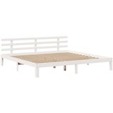  Krevet s regalom z knjige bez madraca bijeli 200x200cm borovina | shoptok.hr