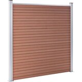  Set WPC ograda 9 kvadratnih + 1 kosa 1657 x 186 cm smeđi | shoptok.hr