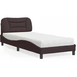  Krevet s madracem tamnosmeđi 80x200 cm od tkanine