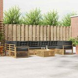  Set vanjskih sofa 8 kom. Bijela i antracit Čvrsto drvo akacije | shoptok.hr