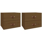 Maison Chic Stenski Dvo delni komplet Nočne omarice - Nočne mize medeno rjava 50x36x40 cm, (21687088) Cene