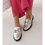 Gemre Silver moccasins with rhinestones Aleyna | Shoptok.si