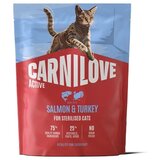 Carnilove Cat Active Adult Sterilised, briketi - losos in puran 400 g | Shoptok.si
