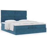  Otoman okvir kreveta s madracima plavi 200x200cm baršunasti - Tamno plava 200 x 200 cm Dizajn s gumbima | shoptok.hr