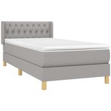  Okvir kreveta s oprugama i madrac svjetlosivi 90x200cm tkanina | shoptok.hr