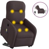  Električni masažni naslonjač na podizanje od tkanine tamnosmeđi | shoptok.hr