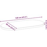 vidaXL Stolna ploča tamnosmeđa 120x60x4 cm ovalna masivna hrastovina | shoptok.hr