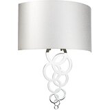 Elstead Lighting Elstead Stenska svetilka Curtis z dvema velikima lučema, polirani krom, senčnik iz imitacije svile v slonokoščeni barvi, (22099353) | Shoptok.si