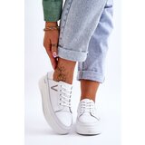 Kesi Women's leather sports shoes on platform white Saul | Shoptok.si