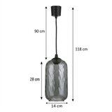 Brilagi LED luster na sajli R GLASS 1xE27/60W/230V Ø 14 cm crna/zadimljeno siva | Eponuda.com