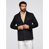 Ombre Men's knitted jacket with a fitted cut - black | Shoptok.si