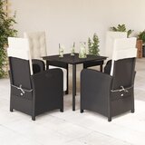 vidaXL 5-dijelni vrtni blagovaonski set s jastucima od poliratana crni | shoptok.hr