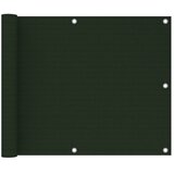 vidaXL Balkonsko platno temno zeleno 75x400 cm HDPE, (20764759) | Shoptok.si