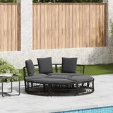 vidaXL Zunanja lounge postelja brez baldahina Black Poly Rattan | Shoptok.si