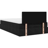 vidaXL Otomanski posteljni okvir z vzmetnico črn 120x190 cm žamet | Shoptok.si