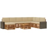  Set vanjskih sofa 9 kom. Prirodna i bež | shoptok.hr