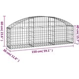  Gabionska košara s lukom 150x30x40/60 cm pocinčano željezo | shoptok.hr