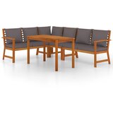  5-dijelni vrtni blagovaonski set s jastucima od bagremovog drva | shoptok.hr