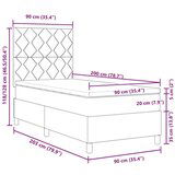 vidaXL Box Spring Bed z vzmetnico Modra 90x200 cm Tkanina, (22081070) | Shoptok.si