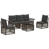 vidaXL Vrtna sedežna garnitura 6 pcs Siva poli ratan, (5000272219) | Shoptok.si