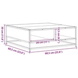  Stolić za kavu boja hrasta 60,5x60,5x30 cm od drva i metala | shoptok.hr