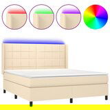  The Living Store Box spring postelja z vzmetnico LED krem 180x200 cm blago - Box Spring Postelja, (21455827) | Shoptok.si