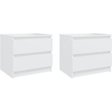  Nočna omarica 2 kosa bela 50x39x43,5 cm iverna plošča | Shoptok.si