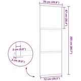 Staklena vrata Prugasti Crna 76 x 2 x 205 cm Aluminij | shoptok.hr