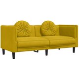  2-dijelni set sofa s jastucima žuti baršunasti | shoptok.hr