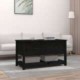 The Living Store Klubska mizica črna 102x49x55 trdna borovina - Klubska Mizica, (21574813) Cene