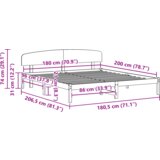 vidaXL krevetni okvir s uzglavljem bijeli 180x200 cm od punog bora | shoptok.hr