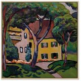  Slika - August Macke – Staudacherhaus in Tegernsee 40x40 U prirodnom drvenom okviru | shoptok.hr