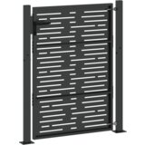 vidaXL Vrtna vrata Črna 105 x 125 cm Jeklo s prašnim premazom | Shoptok.si