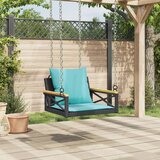  Klupa za ljuljanje s jastucima crna 63x62x40 cm od poliratana | Eponuda.com