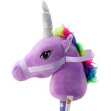 Lean_Toys Plišasta glava samoroga na palici Hobby Horse Unicorn Vijolična zvoki | Shoptok.si