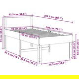 vidaXL Posteljni okvir brez vzmetnice voščeno rjav 90x200 cm borovina | Shoptok.si