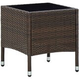 The Living Store vrtna miza rjava 40x40x45 cm poli ratan - vrtna miza, (21428863) Cene