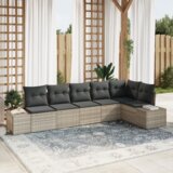 vidaXL set vrtnih kavčev s blazinami svetlo siva poli ratan | Shoptok.si