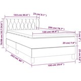 Box spring krevet s madracem svjetlosivi 100x200 cm baršunasti | shoptok.hr