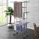 vidaXL Stalak za sušenje rublja 3 razine i kotači srebrni 60x70x129 cm | shoptok.hr