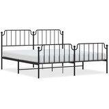 Metalni okvir kreveta s uzglavljem i podnožjem crni 183x213 cm | Shoptok.si