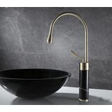 EYN Luksuzna kopalniška armatura, ki se pritrdi na pult ali umivalnik | Pipa BF0954 — Brušeno zlato - beli marmor — 41 cm | Shoptok.si