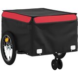 Prikolica za bicikl crno-crvena 45 kg željezna | shoptok.hr