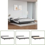 The Living Store Posteljni okvir z vzglavjem brez vzmetnice siv 160x200 cm - Posteljni Okvir Z Vzglavjem, (21737168) Cene