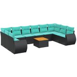 vidaXL 11-delni vrtni komplet sedežnih garnitur z blazinami črne barve poli ratan, (5000294200) | Shoptok.si